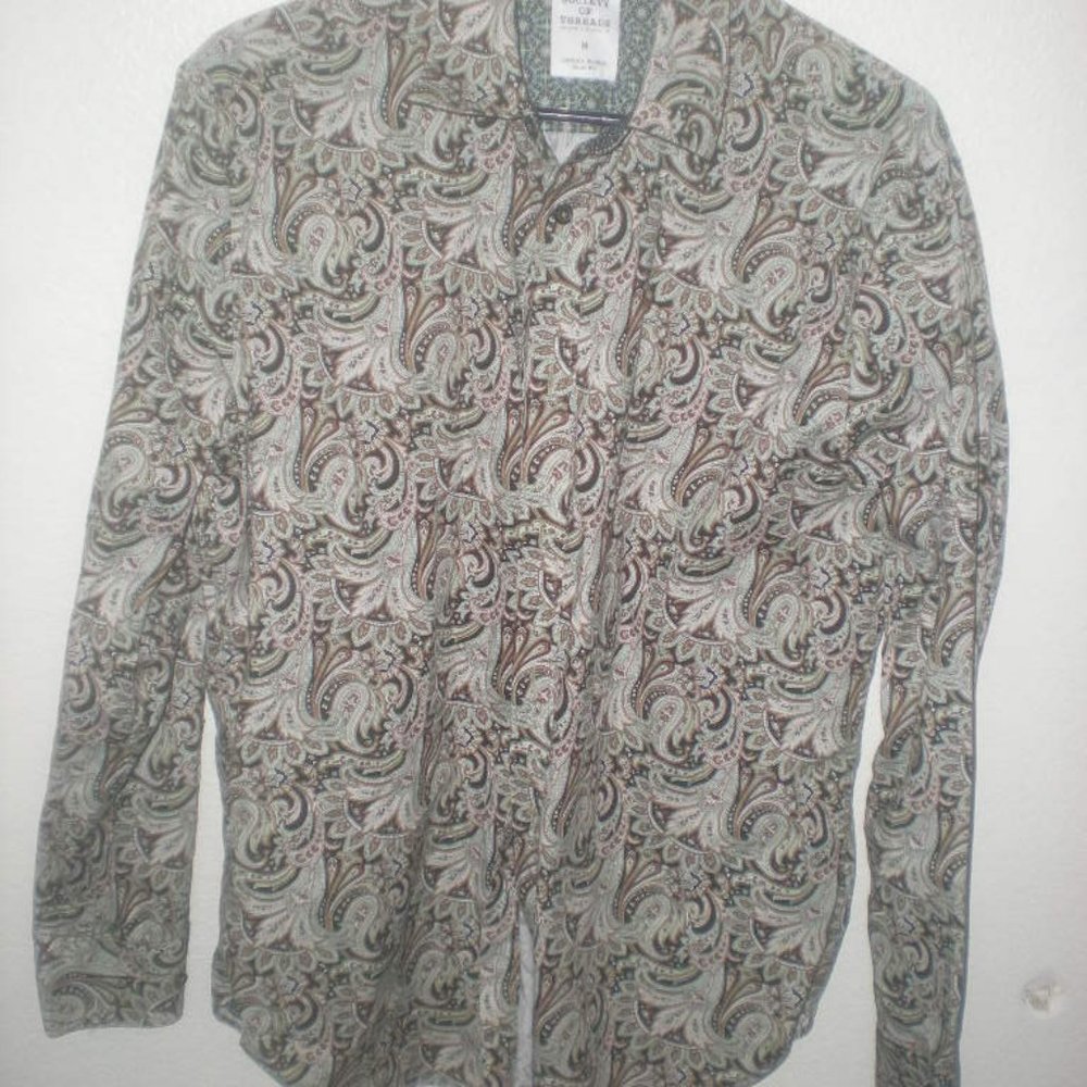 SOT Society of Threads NYC NWOT Button Down Paisley  Slim Fit Wrinkle Free M